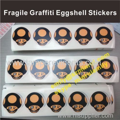 Cannot remove fragile very sticky round eggshell stickers