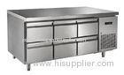 Six Drawer Stainless Steel Commercial Undercounter Refrigerator 350L , 1800 x700x850