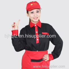 workwear and uniforms in red and black