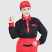 workwear and uniforms in red and black