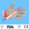 Hongcho brand 100% stainless steel mesh safety glove textile industry hand protection glove