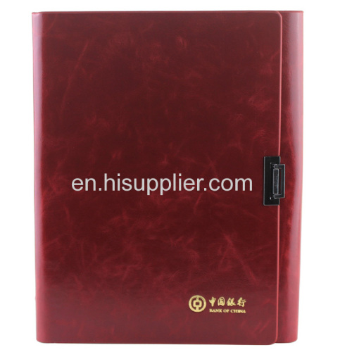 Shiny PU cover notebook with embossed personalized LOGO