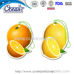 Long Lasting Paper Scents Air Fresherner Promotional Label fruit shape
