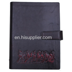 Brown PU softcover paper notebook_China Printing Factory