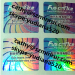 accept custom accept and UDV/vinyl material water proof hologram stickers