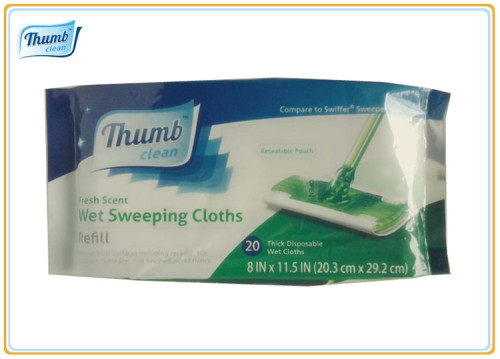 Thermal bond nonwoven floor cleaning cloths