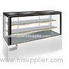 Marble Based Rectangular Refrigerated Cake Display Cabinets , White / Black