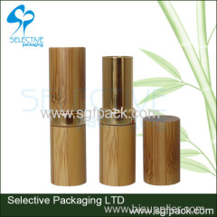 hot sale bamboo/wood cosmetic packaging bamboo and gold aluminum empty lipstick container