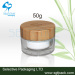 Acrylic cream jar with bamboo cap