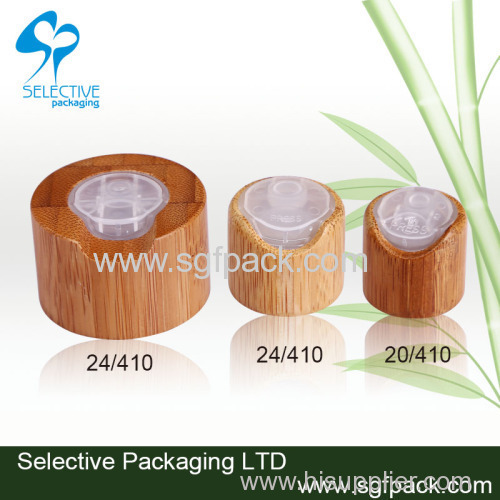 disc top cap bamboo cap 20/410 cap 24/410 cap lotion bottle cap cosmetic container bamboo package