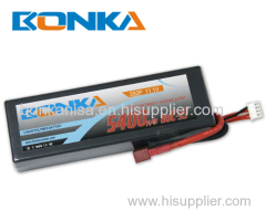 Model No.: Bonka-5400mah-2S2P-80C RC car lipo battery