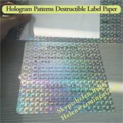 3D Hologram Patterns Ultra Destructible Label Paper and Very Strong Brittle Holographic Vinyl Eggshell Sticker Materials