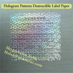 3D Hologram Patterns Ultra Destructible Label Paper and Very Strong Brittle Holographic Vinyl Eggshell Sticker Materials