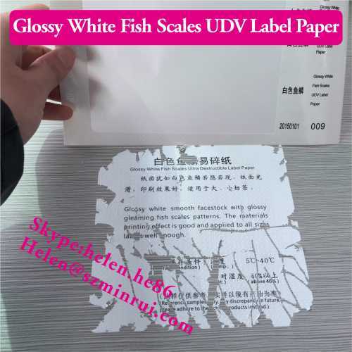 Security Holographic Destructible Vinyl Eggshell Sticker Paper