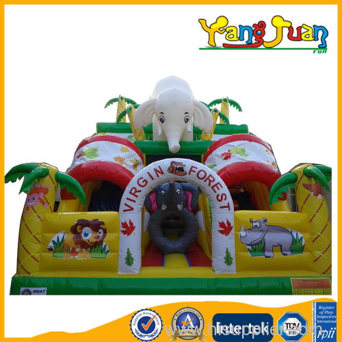 Elephant Jungle Inflatable Slide