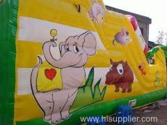 Elephant Jungle Inflatable Slide