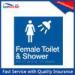 Silver / Blue Tactile Braille Signs For Public Place , Braille Toilet Signs