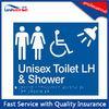 Grind Arenaceous Processing Braille Tactile Signs For Unisex Toilet & Shower