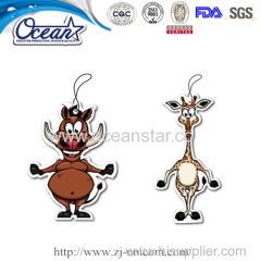 Zoo Animal hanging car paper air freshener promotion company
