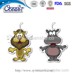 Zoo Animal hanging car paper air freshener promotion company