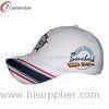 Heavy Cotton Twill Custom Fitted Baseball Hats White With Blue Sandwich Peak