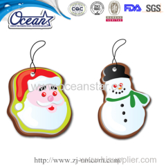 Santa shape hanging car paper air freshener promotion company