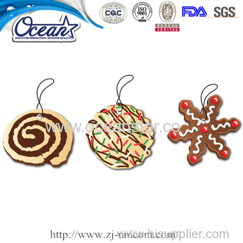 Cute Biscuit Hanging Car Paper Air Freshener Promotional