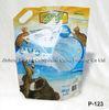 Stand Up Pet Food Pouch , Cat Litter Bag With Plastic Handle