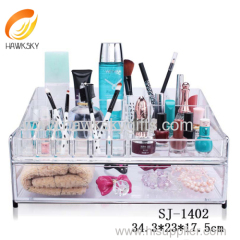2015 New Design Hot Sale 2 layers clear acrylic cosmetic box