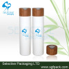 Bamboo disc cap white lotion bottle