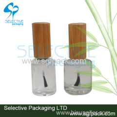 Bamboo cap nail polish glass bottle