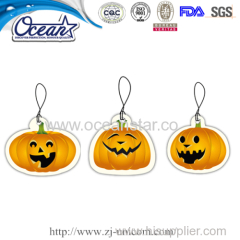 Pumpkin Lantern for Halloween hanging car paper air freshener promotion company