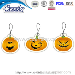 Pumpkin Lantern for Halloween hanging car paper air freshener promotion company