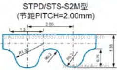 free shipping 90-S2M-10mm timing belt pitch 2mm width 10mm length 90mm 45 teeth S2M belt factory price