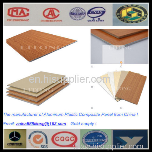 WOOD TEXTURE ALUMINUM PLASTIC COMPOSITE PANEL