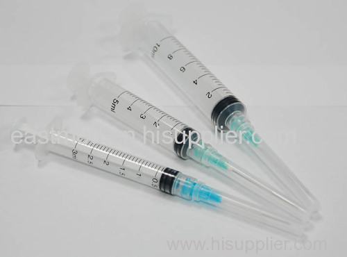 3-parts luer lock 1ml disposable syringe