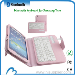 Folio Style PU Leather Case bluetooth keyboard for Samsung T310