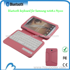 Black Leather Case Stand With bluetooth keyboard for Samsung note8.0 N5100