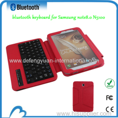 Black Leather Case Stand With bluetooth keyboard for Samsung note8.0 N5100