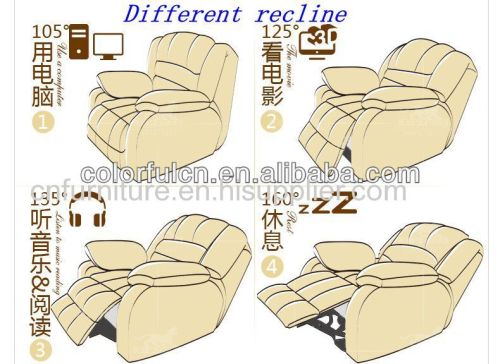 Cream leather lazy boy recliner chair /decoro leather sofa recliner With Writing Pad Function LS811B