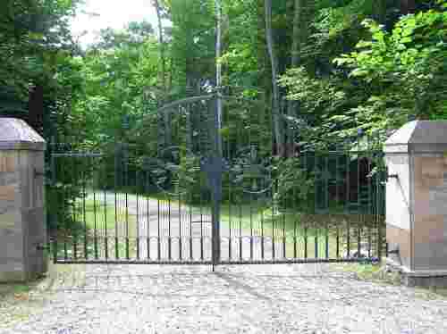 Ornamental garden wrought iron gate