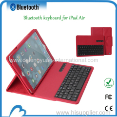 Leather case cover with bluetooth keyboard for for ipad5