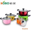 New color and flower Stainless steel cookware set