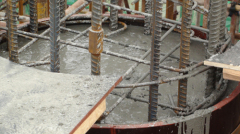 phenolic brown film faced wooden circular column formwork system with nice concrete finish