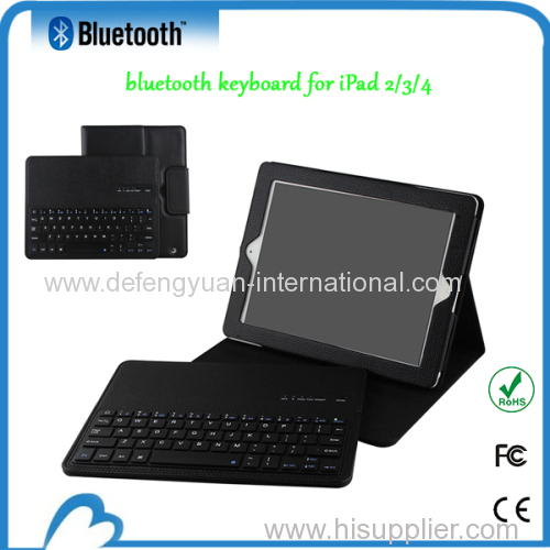 Durable leather case with bluetooth keyboard for ipad2 and 3 and 4