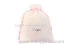 Pink Sheer Organza Drawstring Pouch , Silk Screen Organza Jewelry Bags 11 14cm