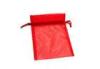 Red / Black Organza Drawstring Bag Ribbon For Sheer Wedding Party Decoration