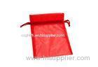 Red / Black Organza Drawstring Bag Ribbon For Sheer Wedding Party Decoration