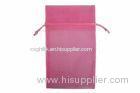 Customized Organza Drawstring Pouch Rose For Packing Jewelry