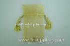 Yellow Sheer Organza Drawstring Pouch For Jewelry Packing , Polyester